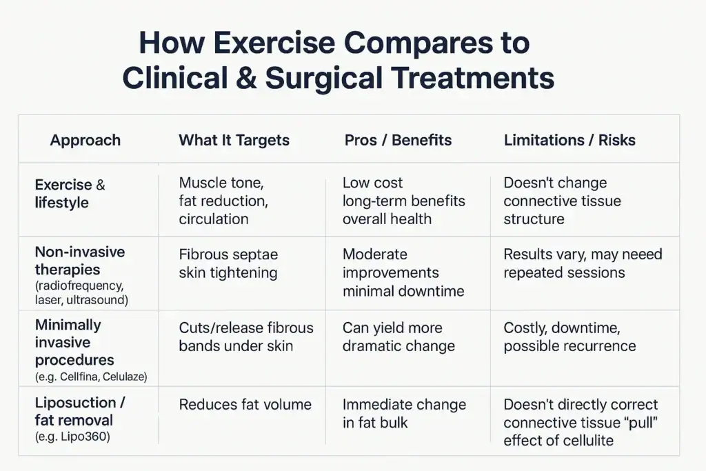 Sculpting Your Bum: Can Toning Exercises Really Reduce Cellulite? 2 How exercise compares to treatments from Lipo 360 Ashford