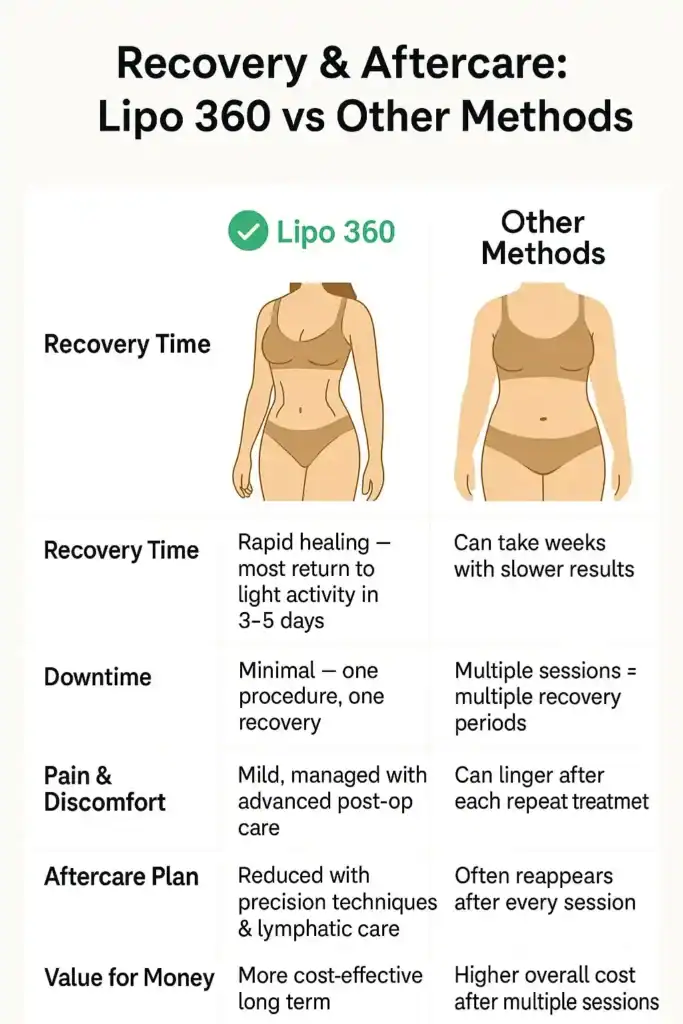 Recovery and Aftercare for Fat-Dissolving Surgery 2 Table to show fat dissolving injection aftercare Ashford