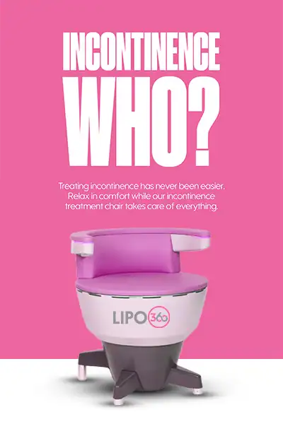 LIPO360 EMS Chair Can Help with Urinary Incontinence 2 Image of a urinary incontinence treatment seat Ashford